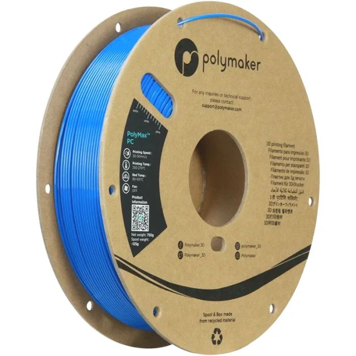 Пластик для 3D-принтера Polymaker PC PolyMax TOUGH 1,75mm 0,75kg BLACK (PC02001)