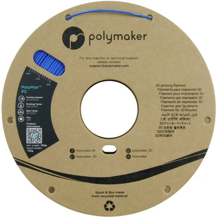 Пластик для 3D-принтера Polymaker PC PolyMax TOUGH 1,75mm 0,75kg BLACK (PC02001) изображение 2