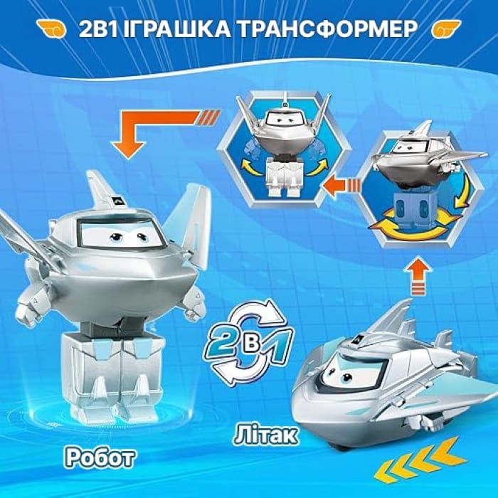 Фигурка Super Wings трансформер Transform-a-Bots Травер (Traver), 5 см (EU780032) изображение 7