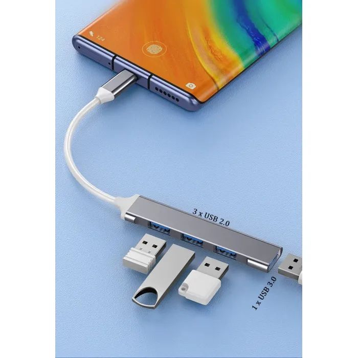 Концентратор XoKo USB-C 3xUSB 2.0 + 1xUSB 3.0 (XK-AC-404) изображение 3