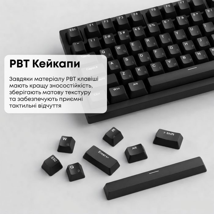 Клавиатура Ajazz AK820 Red Switch USB-C UA White (AK820-R-W) изображение 13