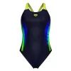 Купальник Arena Breath Swimsuit V Back Lb 008330-760 чорний, жовтий, зелений, синій 40 (3468337422051) зображення 6
