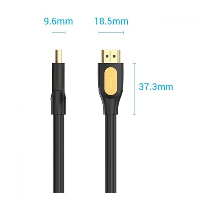 Кабель мультимедийный HDMI M to HDMI M 10.0m V2.0 4K60Hz PVC black Vention (ALIBL) изображение 2