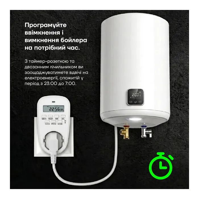 Таймер-розетка EUROELECTRIC 16A/3600W 7дн, White (ST-16A/3,60kW(E)) изображение 5