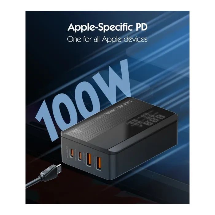 Зарядное устройство LDNIO 2xUSB-C PD100W + 2xUSB GaN (A4809C) изображение 3