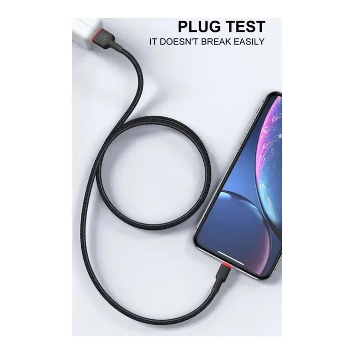 Дата кабель USB 2.0 AM to Lightning 1.0m 2.4A X203 black WUW (6972573336210) изображение 3
