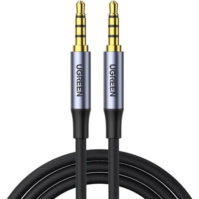 Кабель мультимедийный 3.5mm M to 3.5mm M 2.0m (4pin) AV183 gray Ugreen (20782)