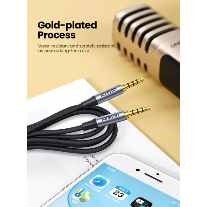 Кабель мультимедійний 3.5mm M to 3.5mm M 1.5m (4pin) AV183 gray Ugreen (20497) зображення 4