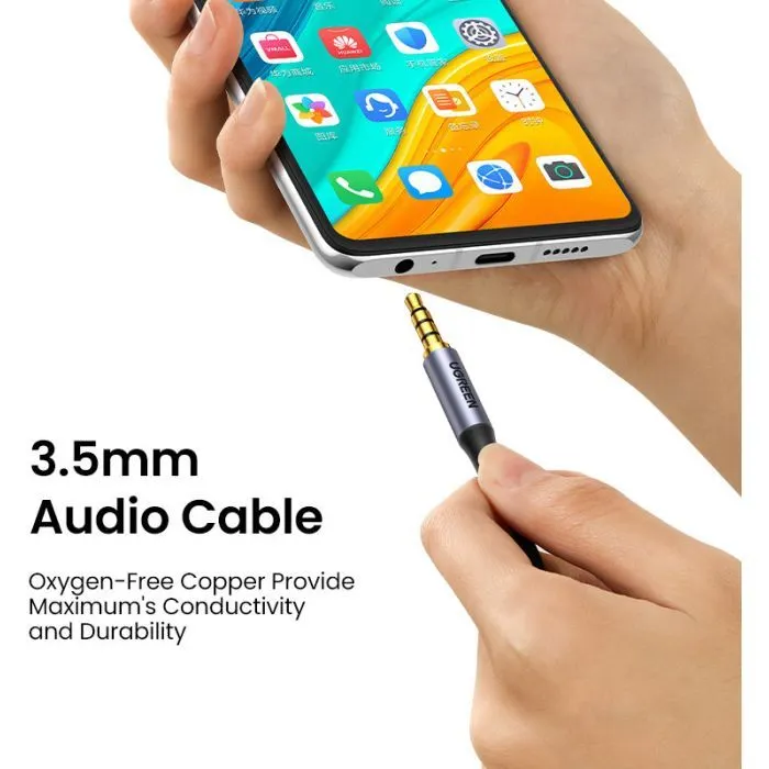 Кабель мультимедійний 3.5mm M to 3.5mm M 1.5m (4pin) AV183 gray Ugreen (20497) зображення 8