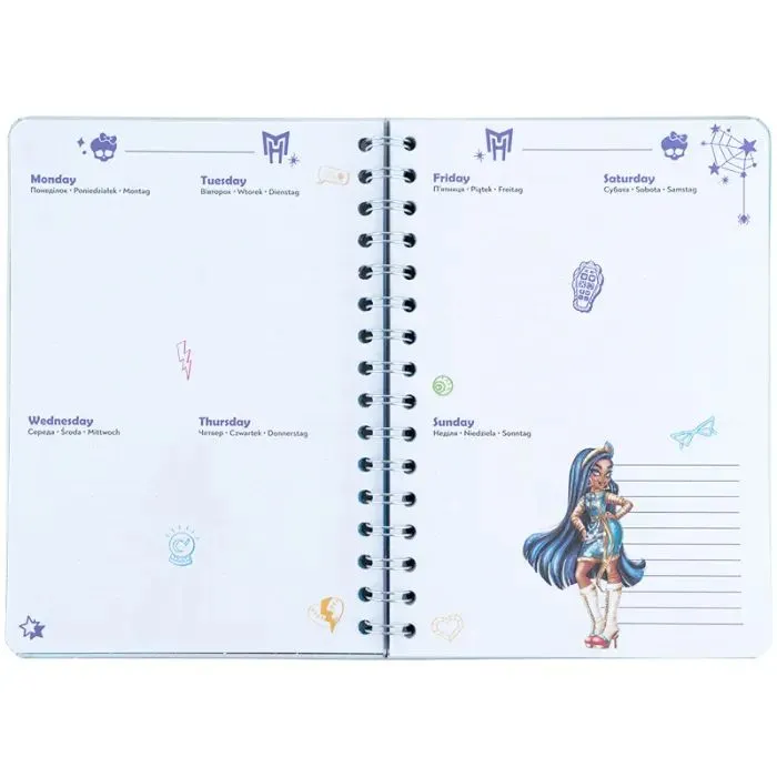 Еженедельник Kite детский на спирали Monster High, твердая обложка (MH25-438) изображение 4