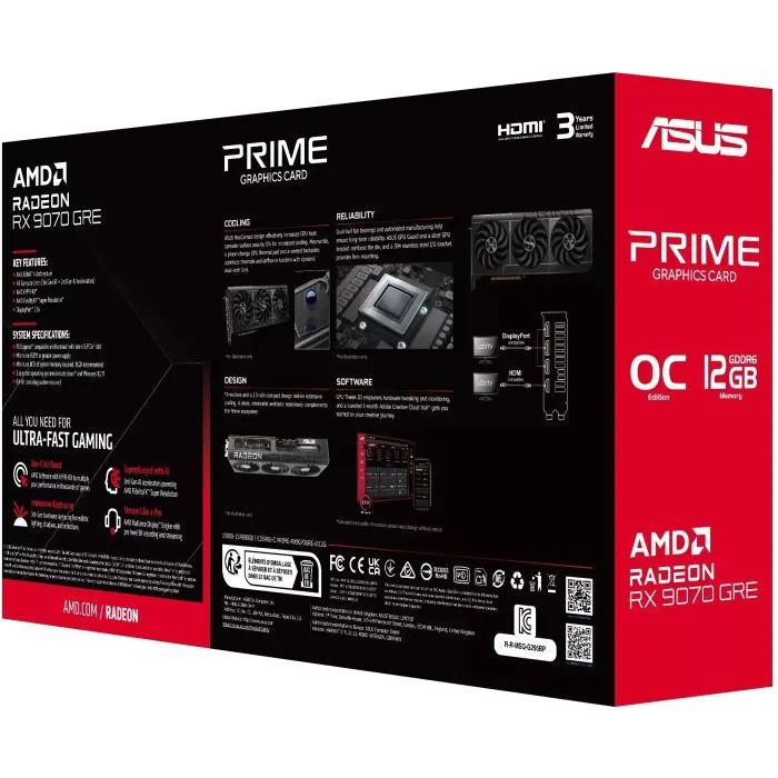 Відеокарта ASUS Radeon RX 9070 GRE 12Gb PRIME OC (PRIME-RX9070GRE-O12G) зображення 12