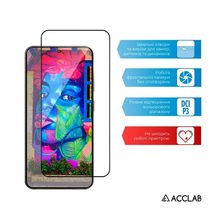 Стекло защитное ACCLAB Full Glue ESD Samsung S26 Plus Black (1283126633959) изображение 5