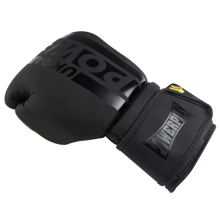 Боксерські рукавички PowerPlay 3021 Ukraine Чорніі 8 унцій (PP_3021_8oz_Black) зображення 4