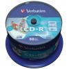 Диск CD Verbatim 700Mb 52x Cake box Wide Inkjet Printable 50шт (43309)