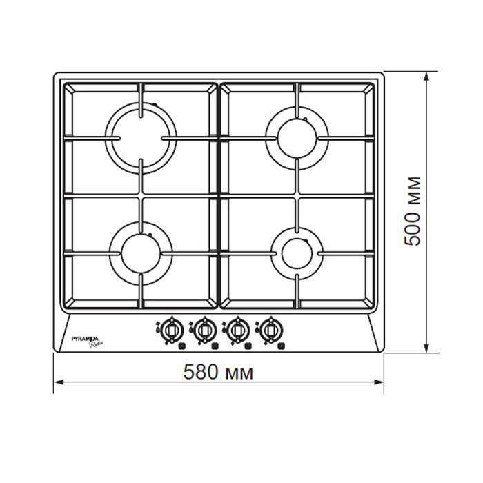 Варочна поверхня Pyramida PFE 644 IVORY RUSTICO (PFE644IVORYRUSTICO) зображення 7