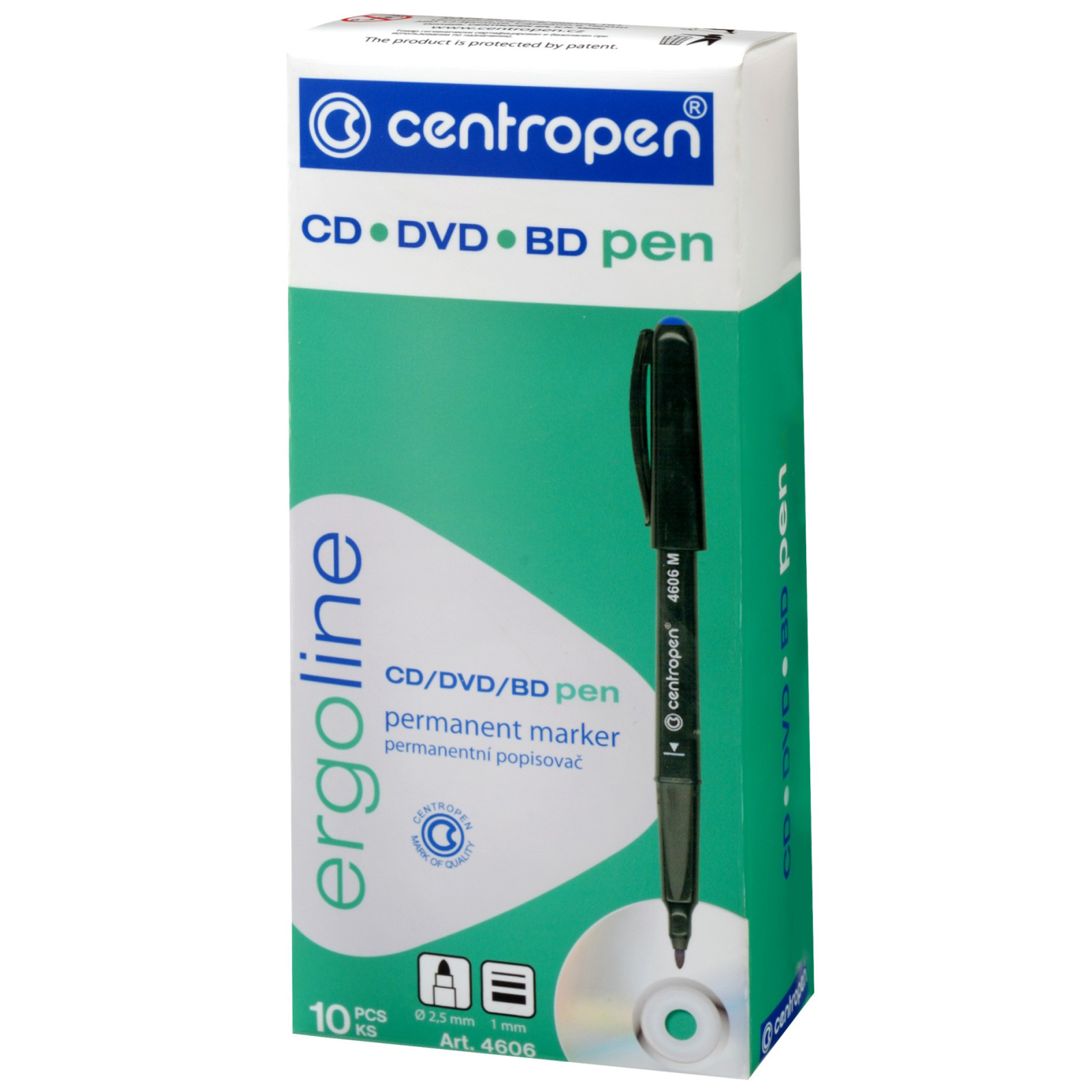 Маркер Centropen CD-Pen 4606 ergoline, 1 мм red (4606/02) изображение 2