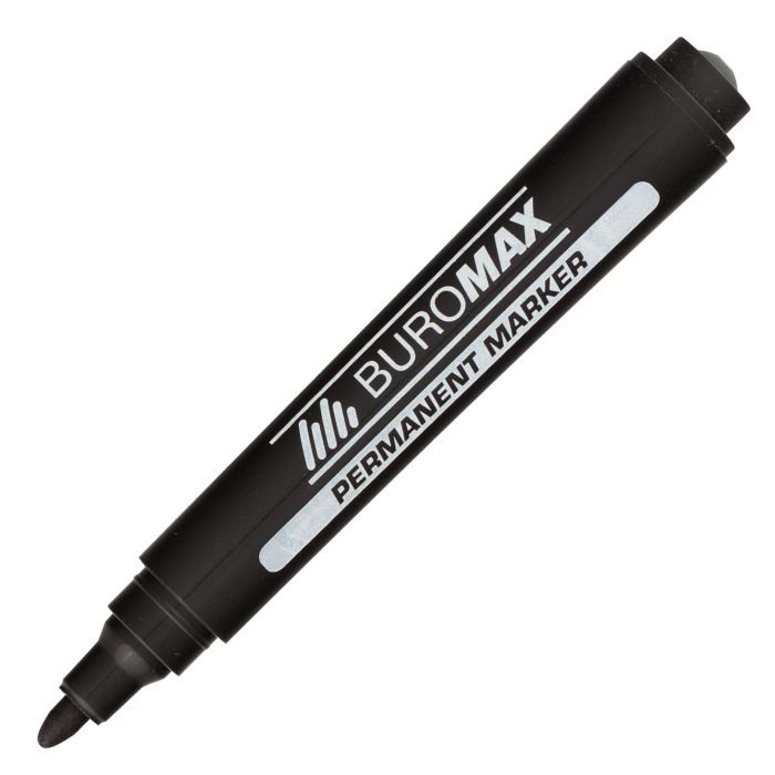 Маркер Buromax Permanent "JOBMAX", round tip, black (BM.8700-01) зображення 2