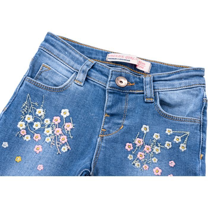Джинсы детские Breeze джинсовые с цветочками (OZ-17703-74G-jeans) изображение 2