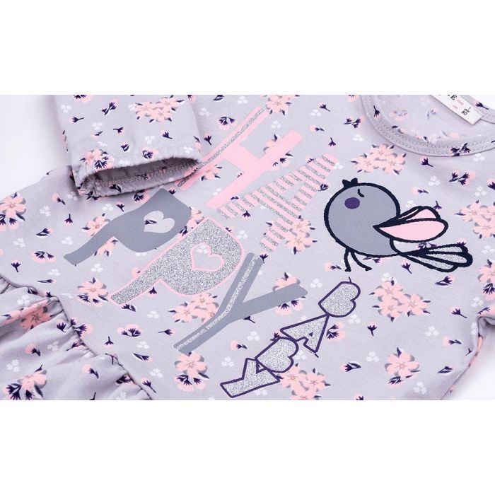 Кофта дитяча Breeze з пташкою "HAPPY" (10647-80G-gray) зображення 4