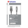 Дата кабель USB 2.0 AM to Lightning 1.0m grey Verbatim (48860) изображение 5