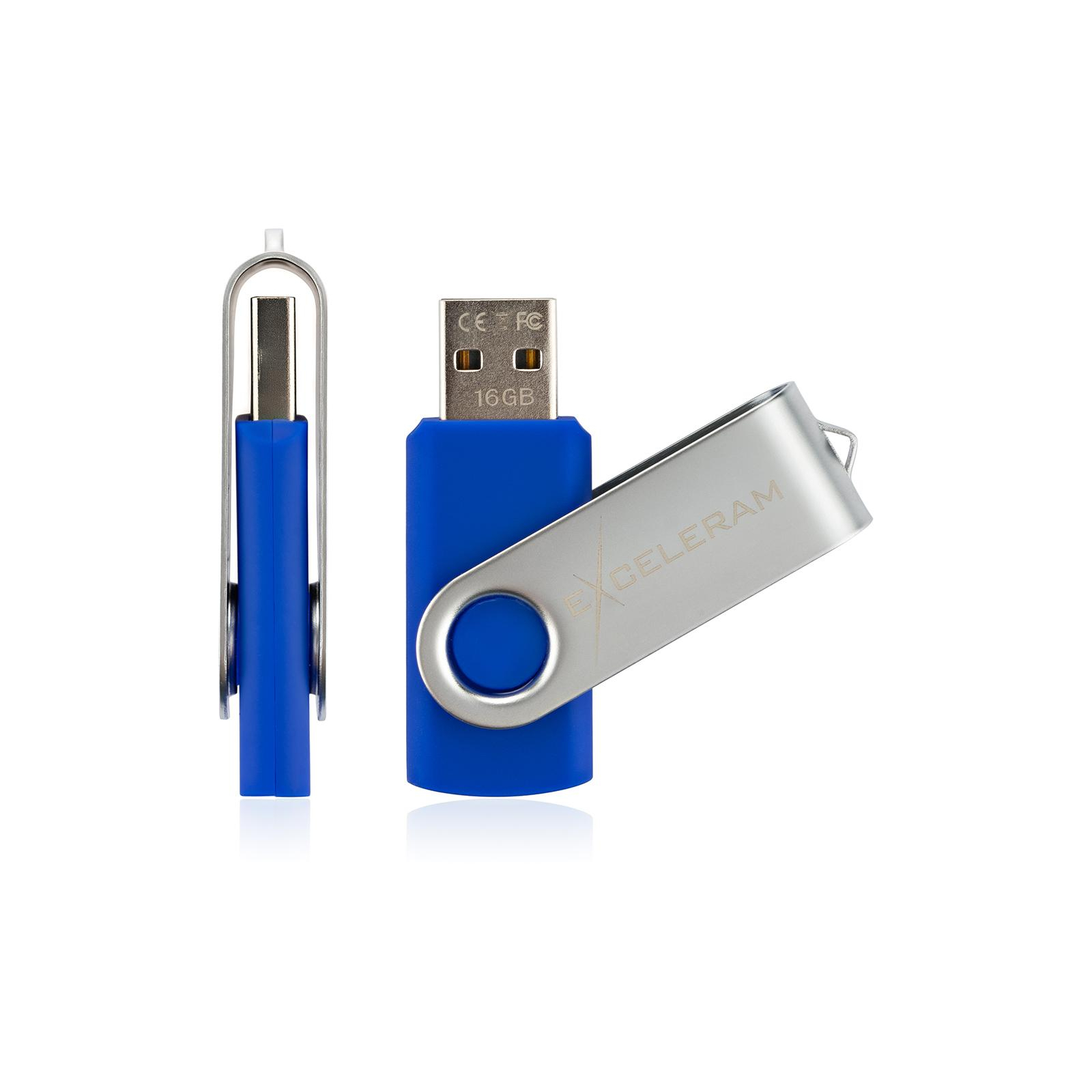 USB флеш накопитель eXceleram 8GB P1 Series Silver/Blue USB 2.0 (EXP1U2SIBL08) изображение 4