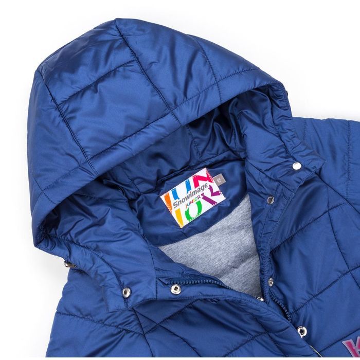 Куртка дитяча Snowimage подовжена з капюшоном і квіточками (SICY-G107-110G-blue) зображення 3