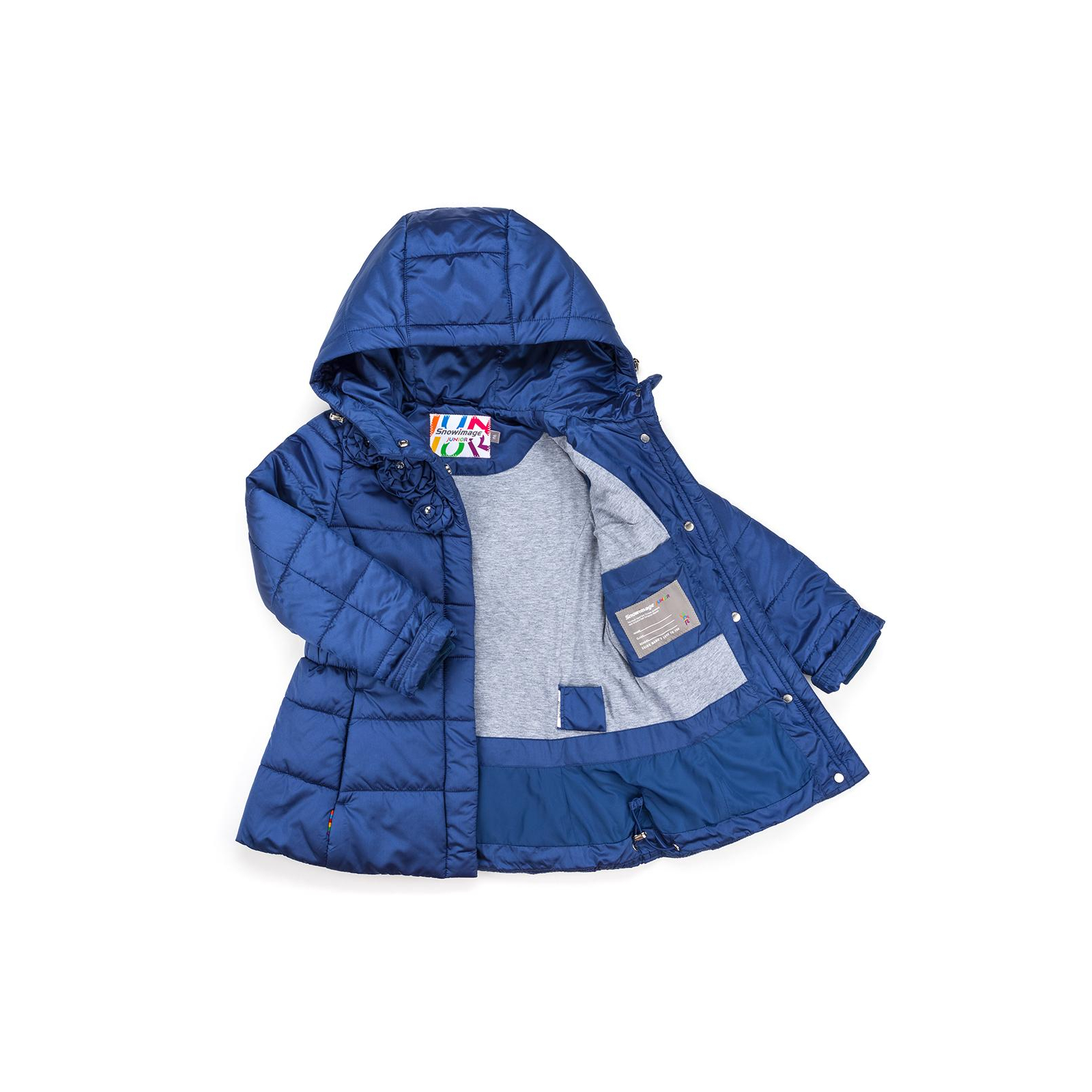 Куртка Snowimage удлиненная с капюшоном и цветочками (SICY-G107-116G-blue) изображение 5