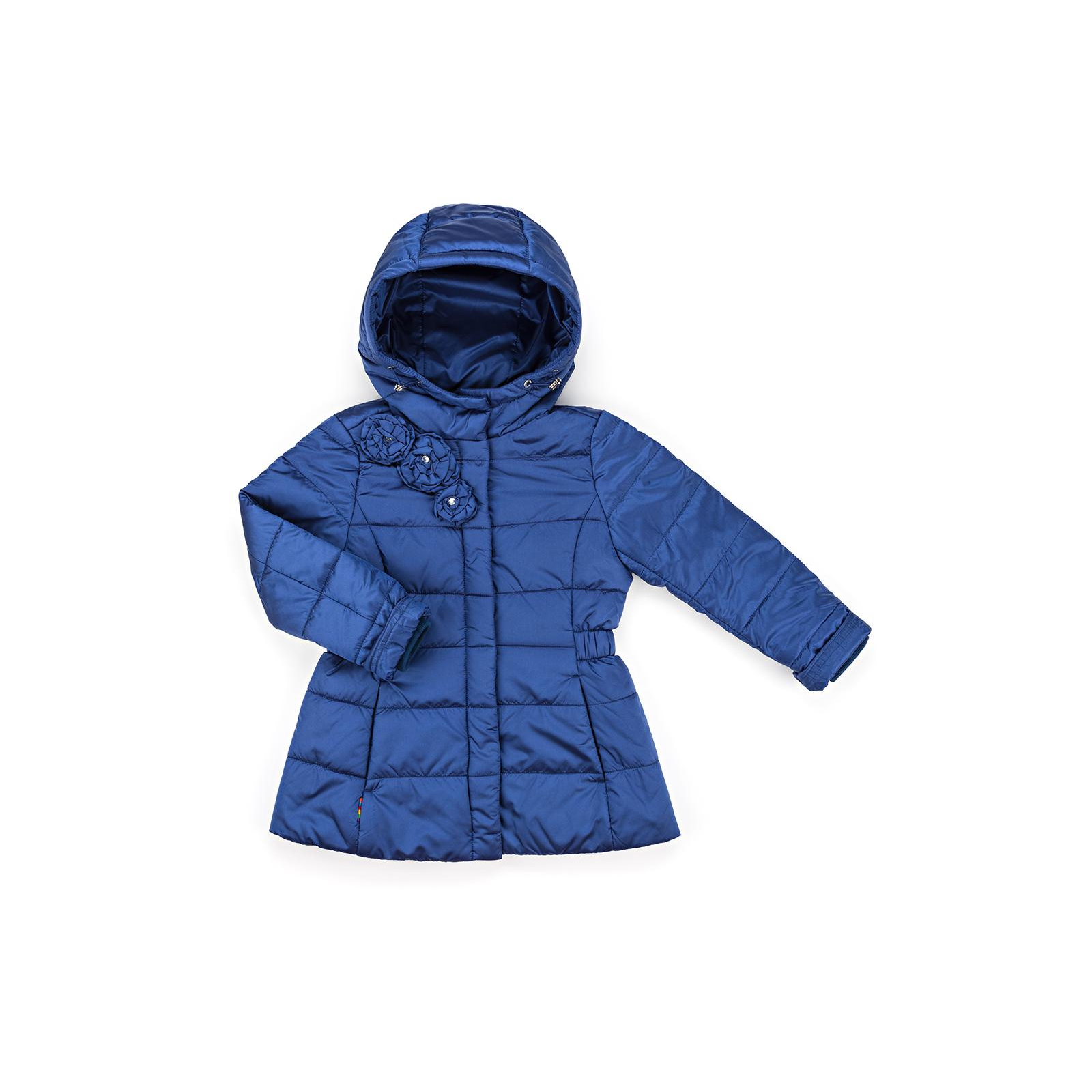 Куртка Snowimage удлиненная с капюшоном и цветочками (SICY-G107-128G-blue)