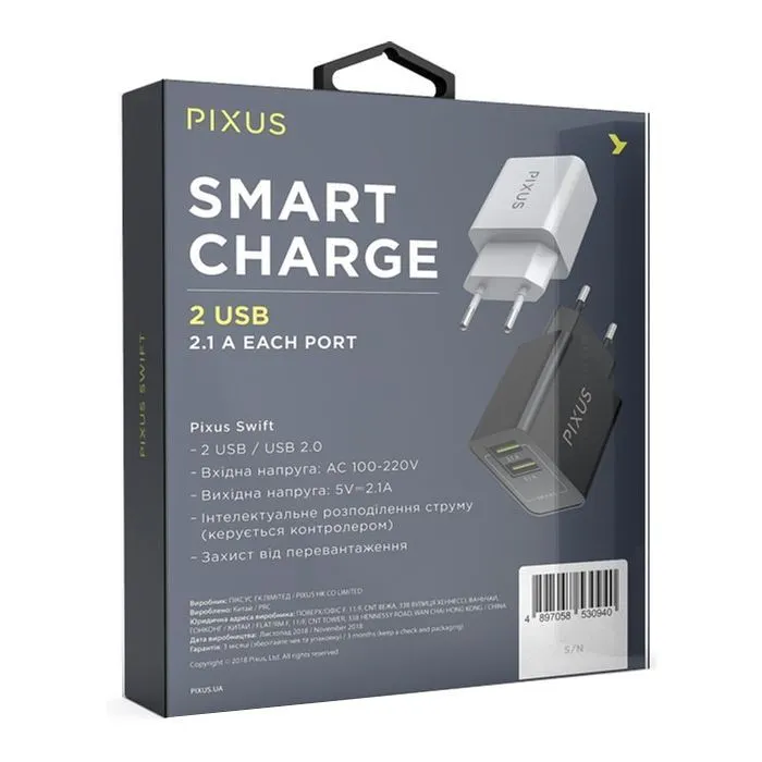 Зарядний пристрій Pixus Swift Black (4897058530940) зображення 6