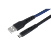 Дата кабель USB 2.0 AM to Type-C 1.0m Flat fabric urban, black/blue 2E (2E-CCTT-1MBL) зображення 2