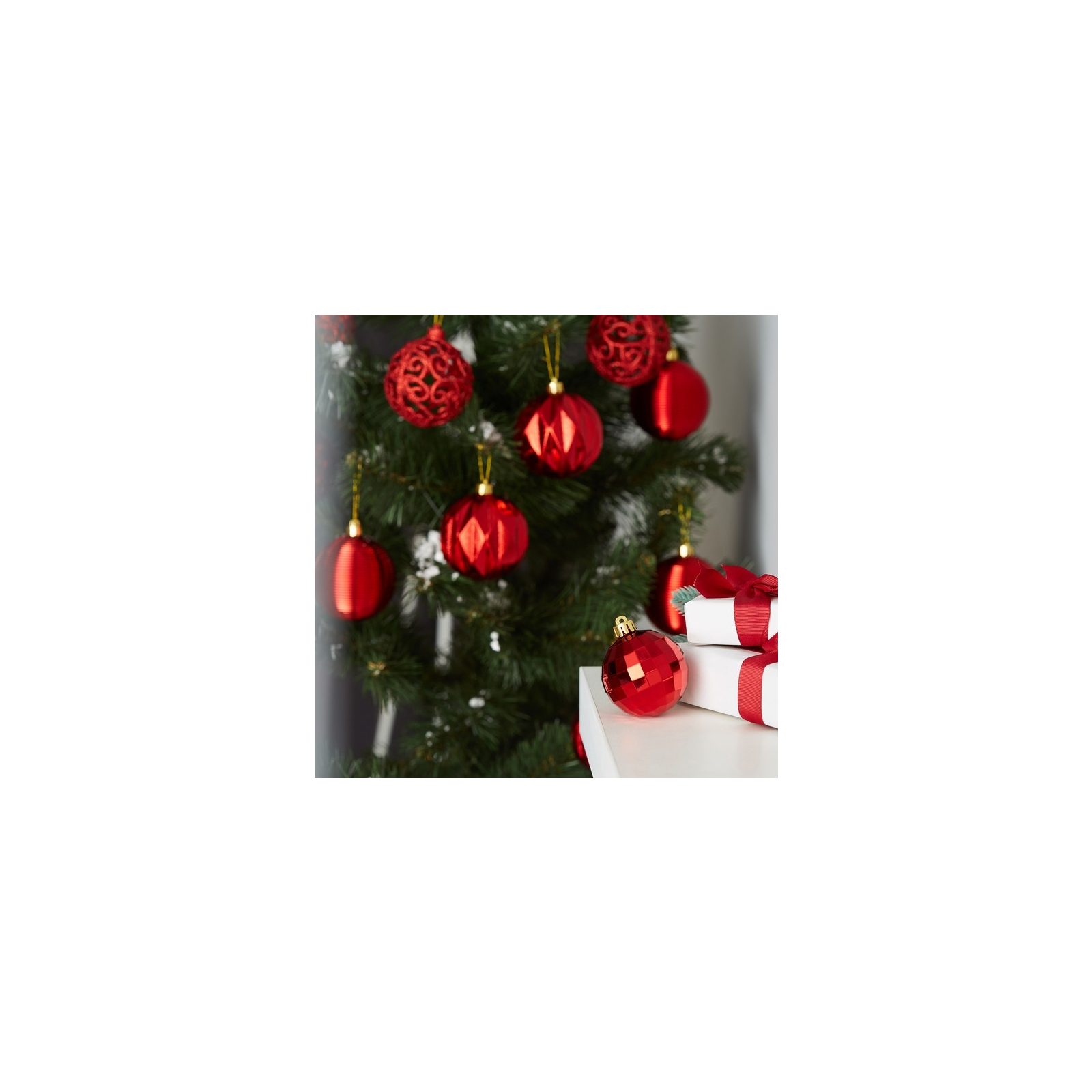 Елочная игрушка ColorWay Merry Christmas mix 24 шт (6 см) RED (CW-MCB624RED) изображение 2