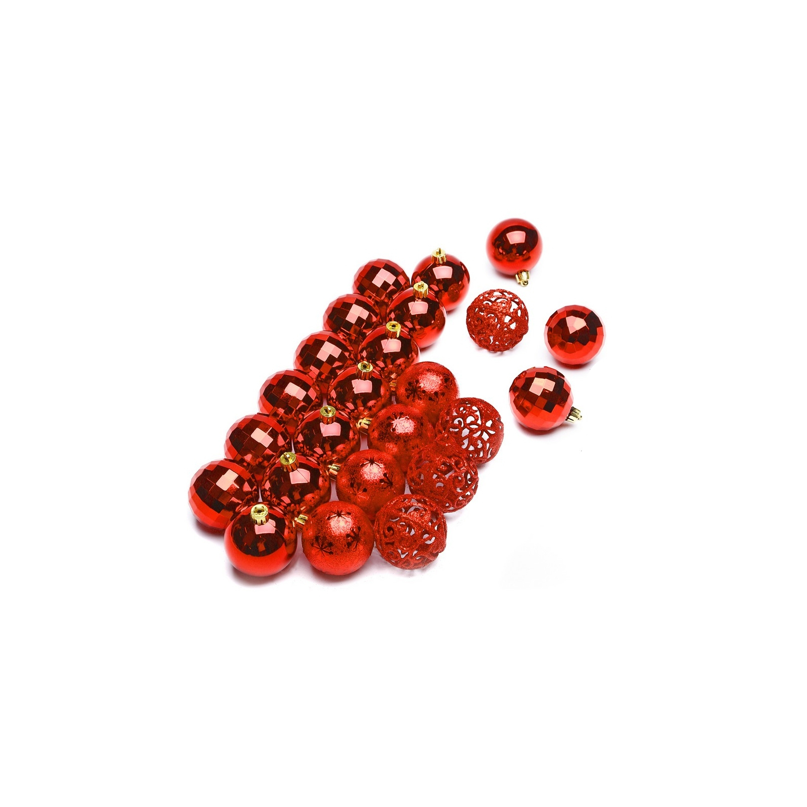 Ялинкова іграшка ColorWay Merry Christmas mix 24 шт (6 см) RED (CW-MCB624RED)