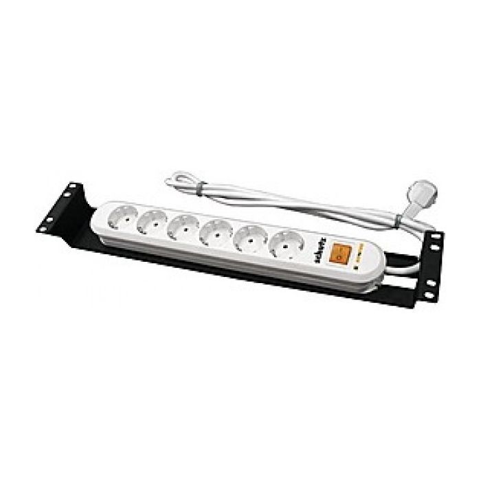 Силовий блок Conteg 19" 2U 6хSchuko, с выключателем, с кабелем (DP-RP-06-SCHUSP)
