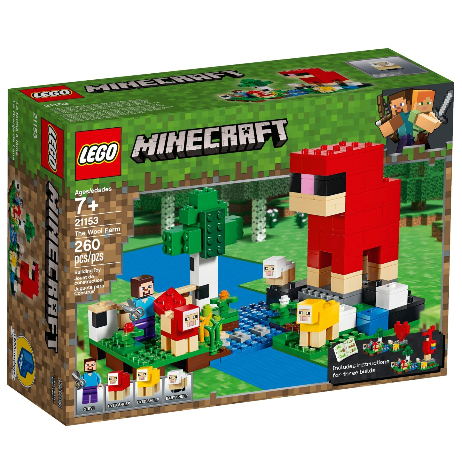 Конструктор LEGO MINECRAFT Шерстяная ферма 260 деталей (21153)