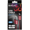 Дата кабель USB 2.0 AM to Type-C 1.0m USB09-03T PRO red Defender (87813) изображение 3