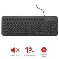 Клавиатура Trust Muto Silent USB Black (23408) изображение 4