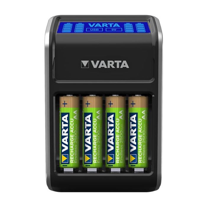 Зарядное устройство для аккумуляторов Varta LCD PLUG CHARGER +4*AA 2100 mAh (57687101441)