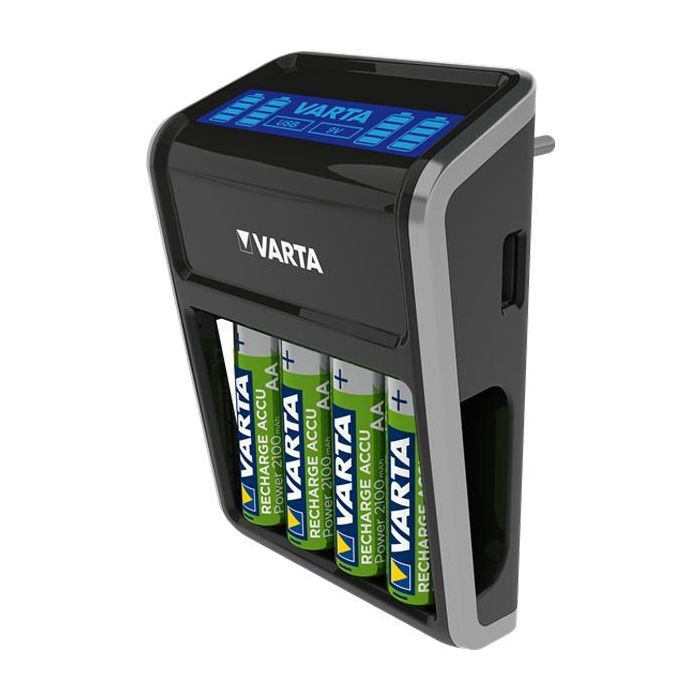 Зарядное устройство для аккумуляторов Varta LCD PLUG CHARGER +4*AA 2100 mAh (57687101441) изображение 3