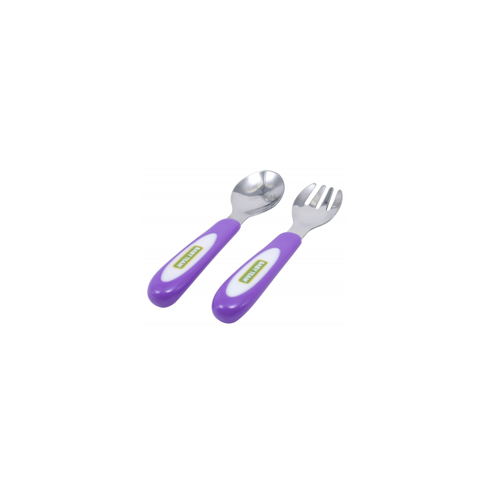 Набір дитячого посуду Baby Team виделка з ложкою (6104_фіолет)