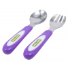 Набор детской посуды Baby Team вилочка и ложечка из нерж.стали (6104_фиолетовый)