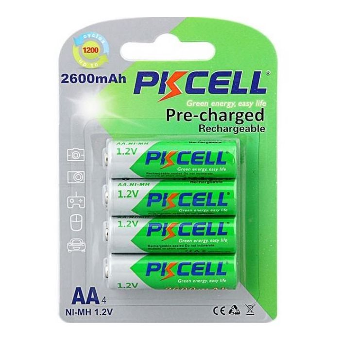 Аккумулятор PkCell AA R6 NiMH 2600mAh * 4 (PC/AA2600-4BA)