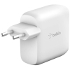 Зарядний пристрій Belkin GAN (50+18W) Dual USB-С, white (WCH003VFWH) зображення 5