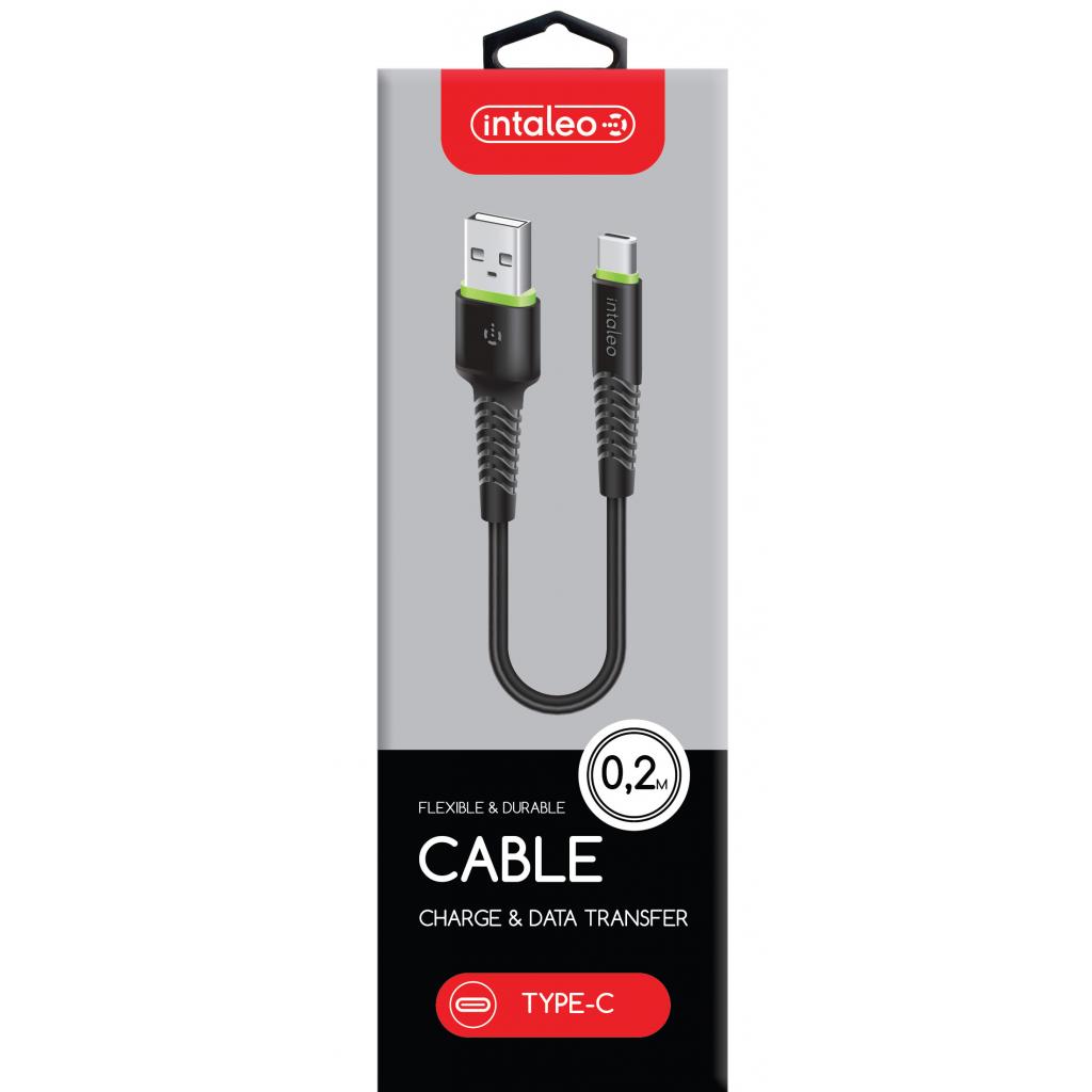 Дата кабель USB 2.0 AM to Type-C 0.2m CBFLEXT0 black Intaleo (1283126487446) зображення 2