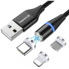 Дата кабель USB 2.0 AM to Lightning + Micro 5P + Type-C 1.0m Magnetic ColorWay (CW-CBUU038-BK) изображение 3