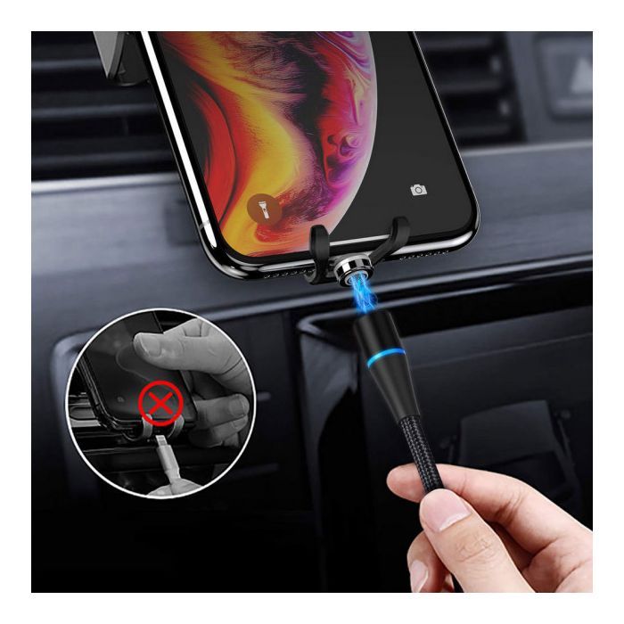 Дата кабель USB 2.0 AM to Lightning + Micro 5P + Type-C 1.0m Magnetic ColorWay (CW-CBUU038-BK) изображение 7