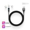 Дата кабель USB 2.0 AM to Lightning + Micro 5P + Type-C 1.0m Magnetic ColorWay (CW-CBUU038-BK) изображение 8