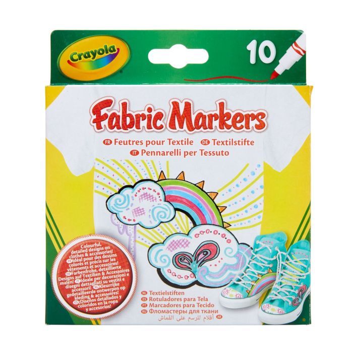 Фломастеры Crayola Набор Washable Тонкая линия для рисования на ткани 10 шт (256353.012)