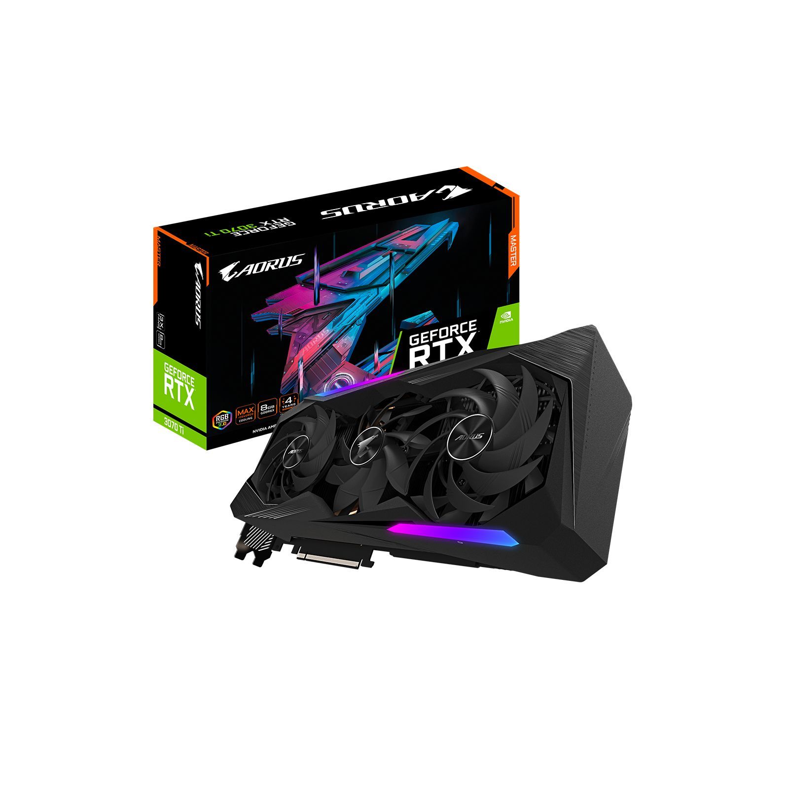ᐈ Купить видеокарту GIGABYTE GeForce RTX3070 Ti 8Gb AORUS MASTER