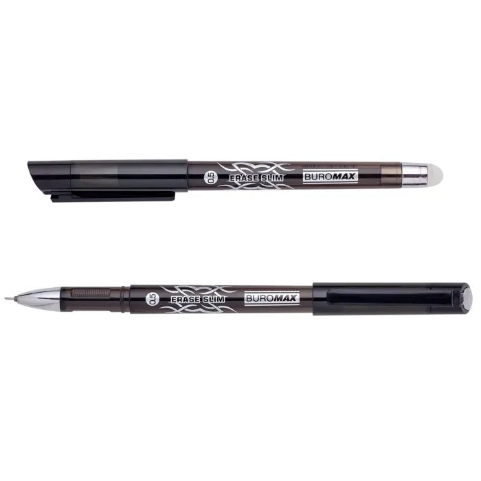 Ручка гелевая Buromax Erase Slim Пиши стирай 0.5 мм Черный корпус (BM.8300-02)