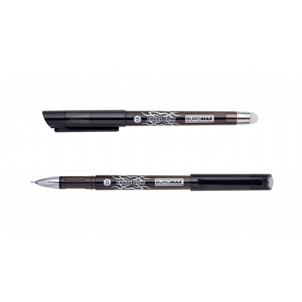 Ручка гелева Buromax Erase Slim Пиши-стирай 0.5 мм Чорний корпус (BM.8300-02)